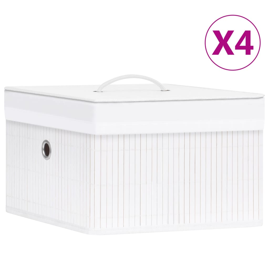 JUNG Vida Bambus Aufbewahrungsboxen 4 Stk. Weiß