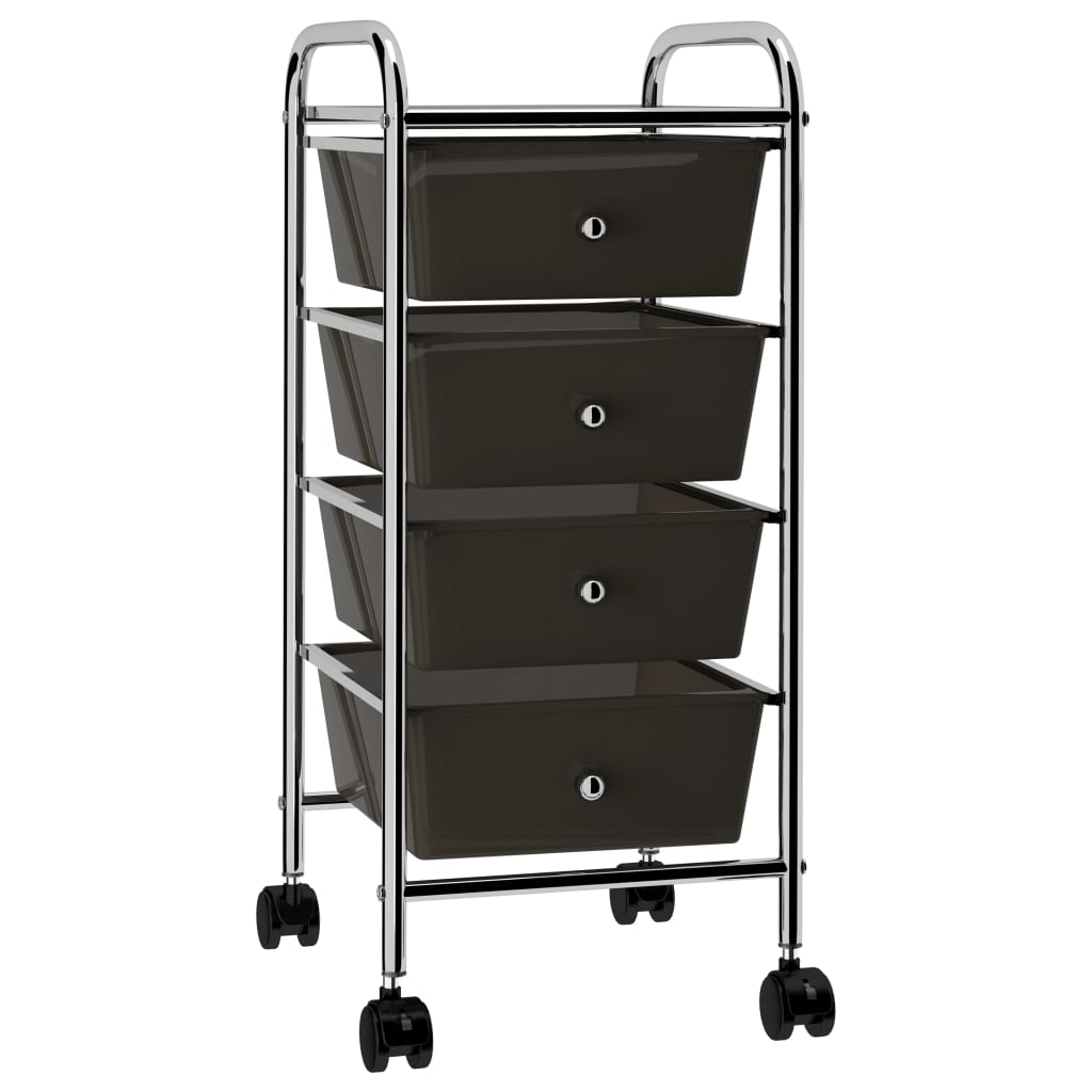 JUNG Vida Schubladenwagen mit 4 Schubladen Schwarz Kunststoff