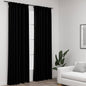 JUNG Vida Verdunkelungsvorhänge Haken Leinenoptik 2Stk. Schwarz 140x225cm