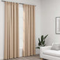 JUNG Vida Verdunkelungsvorhänge 2 Stk. Haken Leinenoptik Beige 140x225 cm