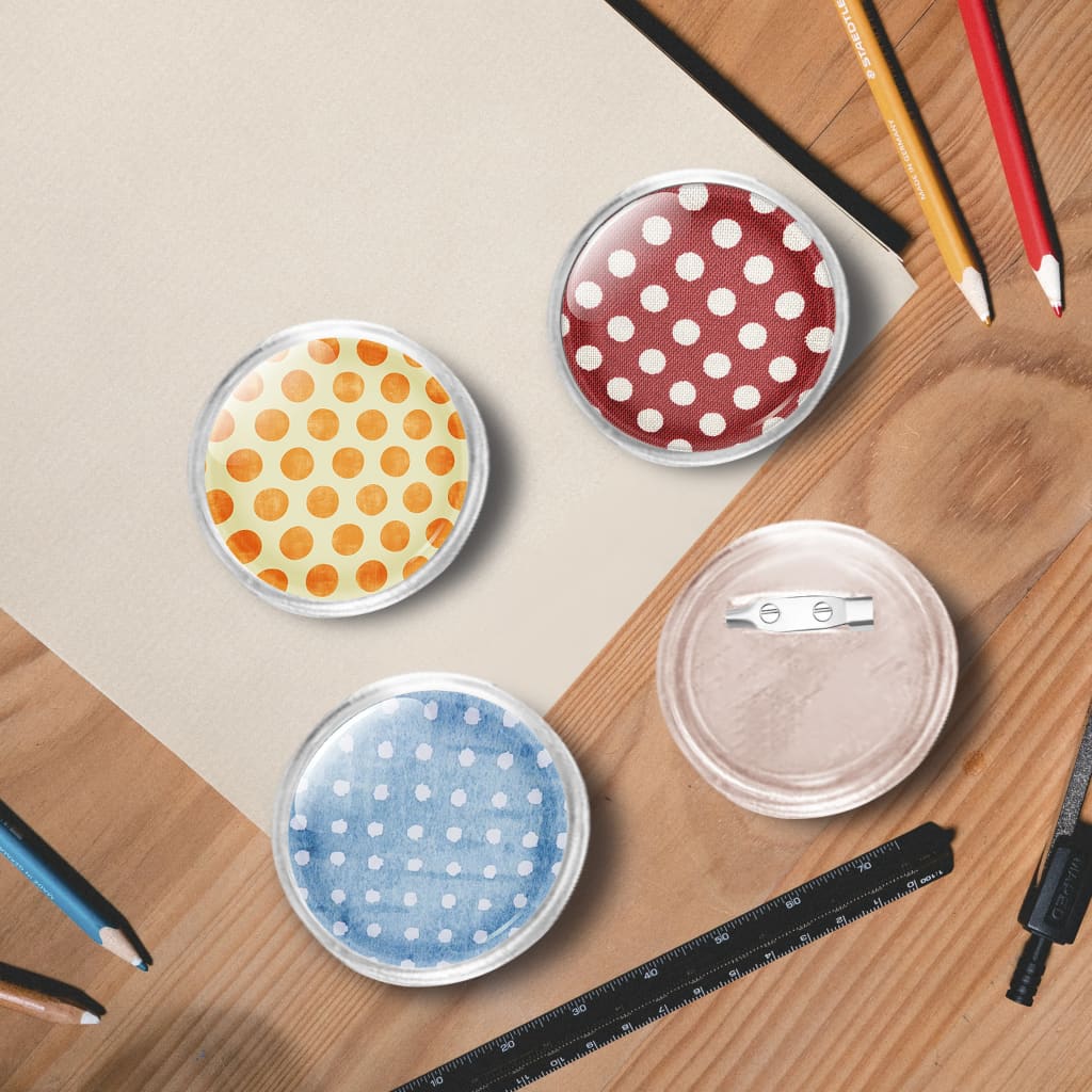 JUNG Vida Button-Set mit Anstecknadel 100 Stk. Acryl 44 mm