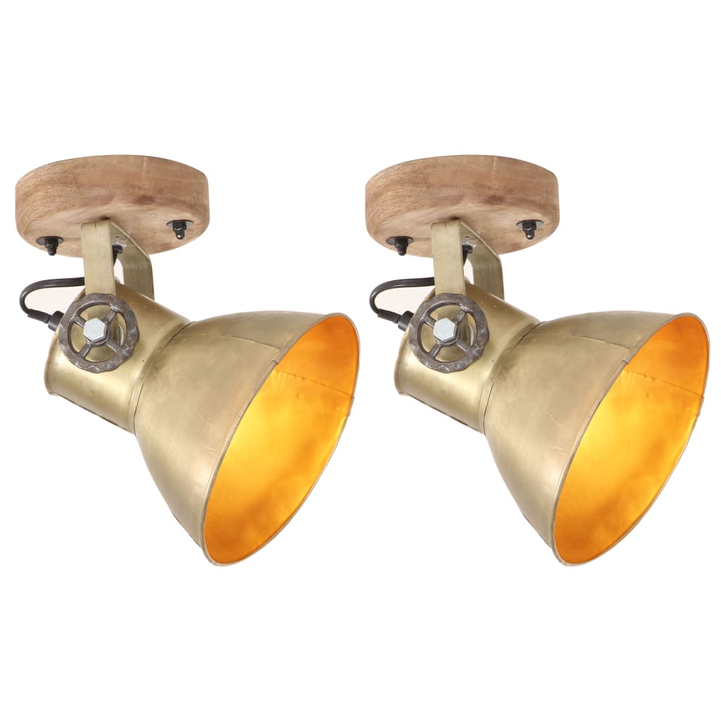 JUNG Vida Wand-/Deckenlampen Industriestil 2 Stk. Messing 20x25 cm E27