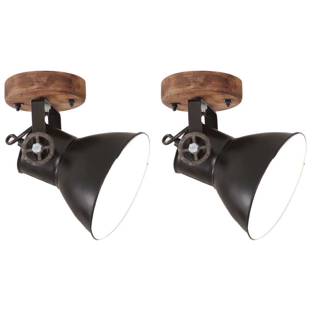 JUNG Vida Wand-/Deckenlampen Industriestil 2 Stk. Schwarz 20x25 cm E27