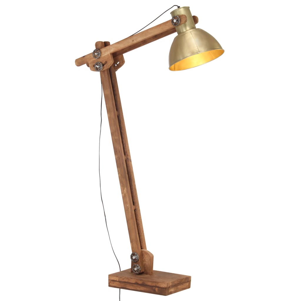 JUNG Vida Stehlampe Messing Mango Massivholz E27
