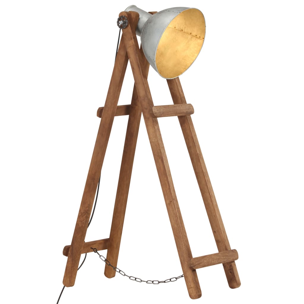 JUNG Vida Stehlampe Silbern E27 Mango Massivholz