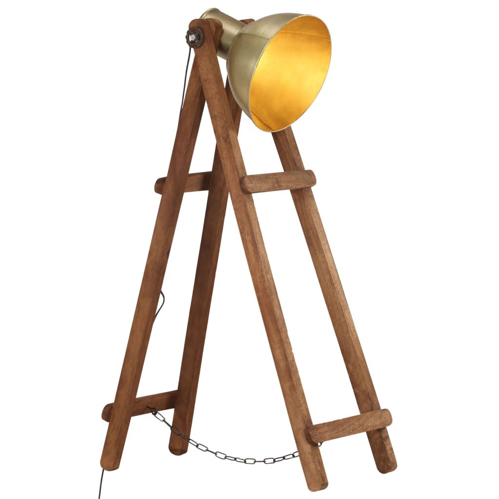 JUNG Vida Stehlampe Messing E27 Mango Massivholz