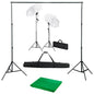 JUNG Vida Fotostudio-Set mit Hintergrund, Leuchten und Schirmen