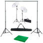 JUNG Vida Fotostudio-Set mit Hintergrund, Leuchten und Schirmen