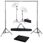 JUNG Vida Fotostudio-Set mit Hintergrund, Leuchten und Schirmen