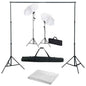 JUNG Vida Fotostudio-Set mit Hintergrund, Leuchten und Schirmen
