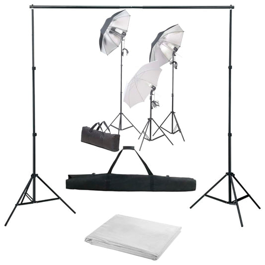 JUNG Vida Fotostudio-Set mit Lampen und Hintergrundsystem