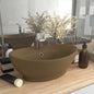 JUNG Vida Luxus-Waschbecken Überlauf Oval Matt Creme 58,5x39cm Keramik