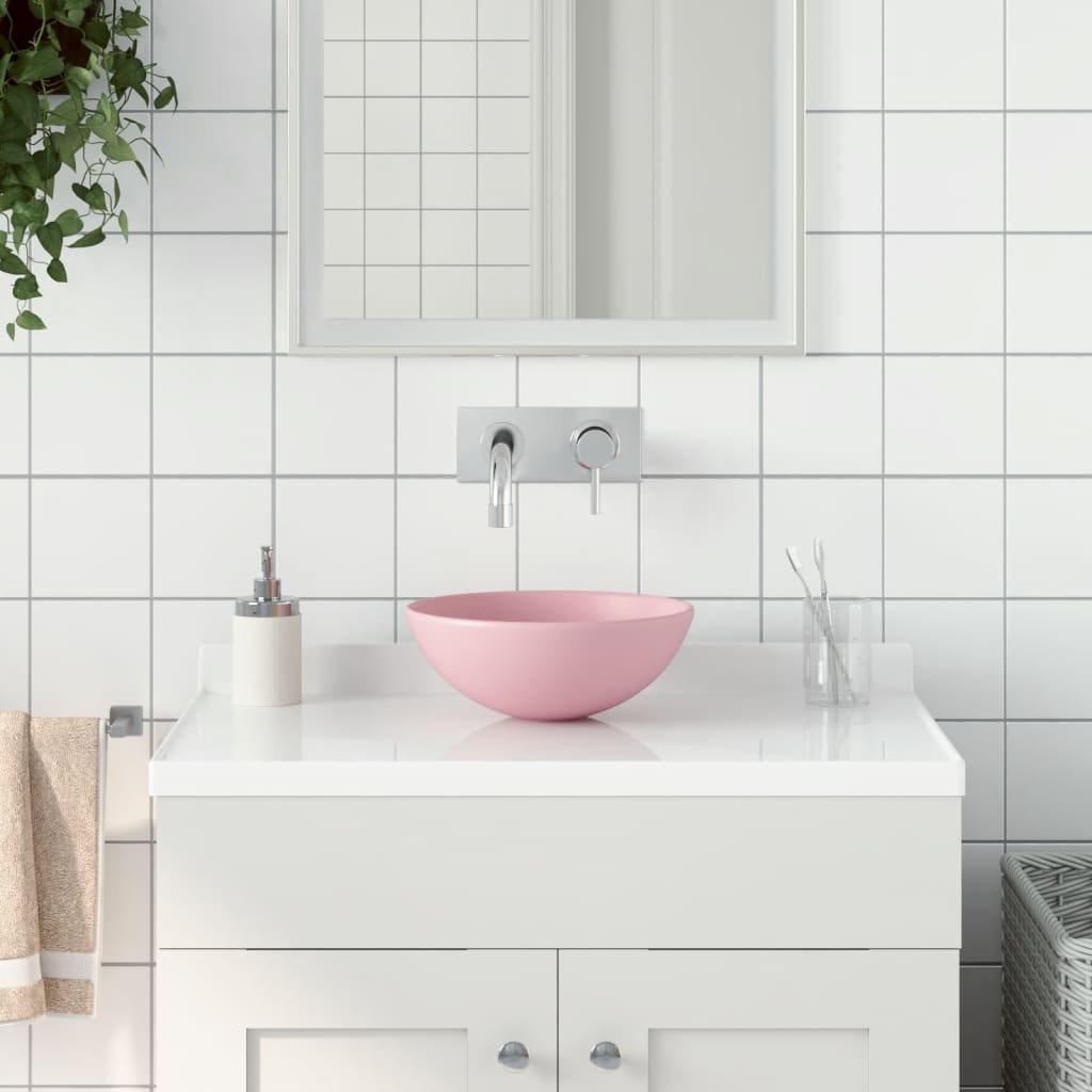 JUNG Vida Waschbecken Keramik Mattrosa Rund