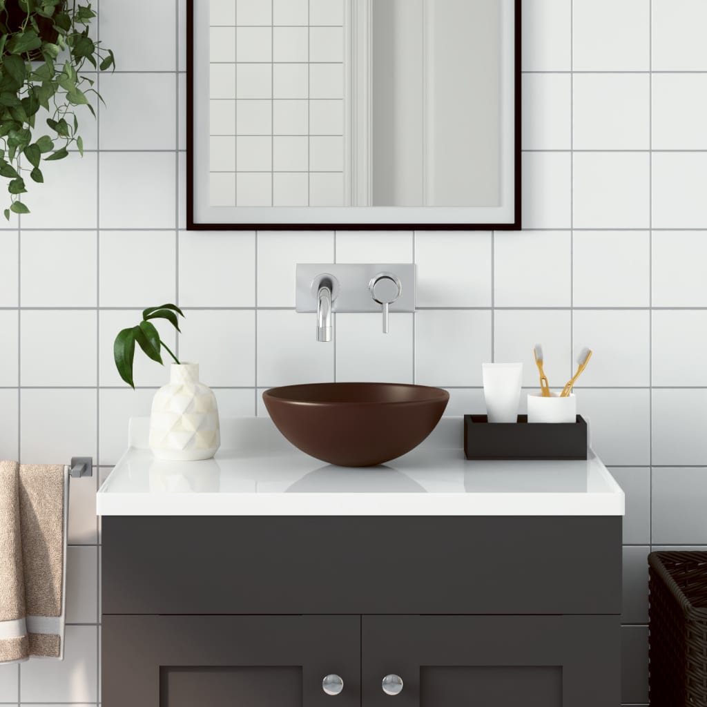 JUNG Vida Waschbecken Keramik Dunkelbraun Rund