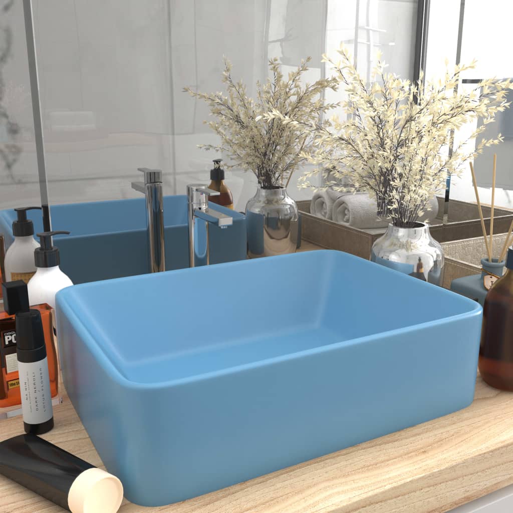JUNG Vida Luxus-Waschbecken Matt Hellblau 41x30x12 cm Keramik