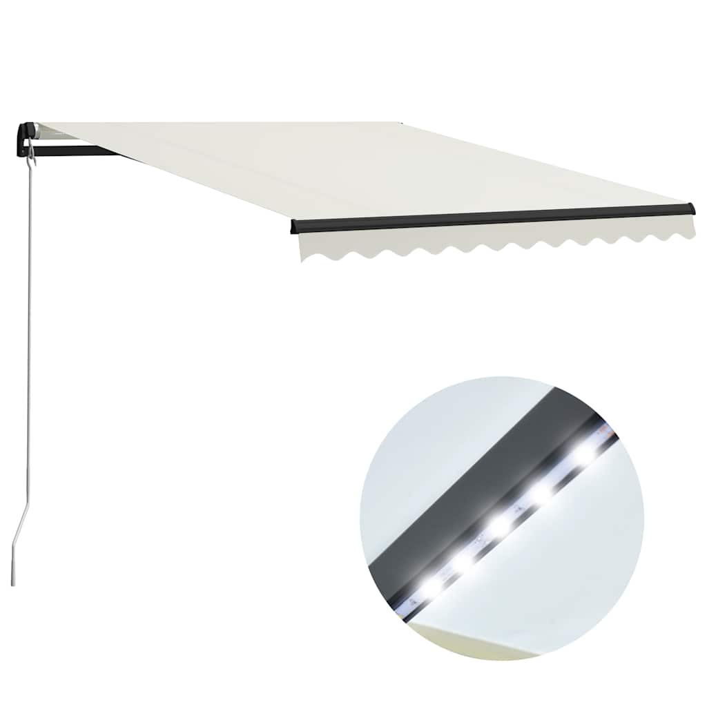 JUNG Vida Markise Manuell Einziehbar mit LED 300x250 cm Creme