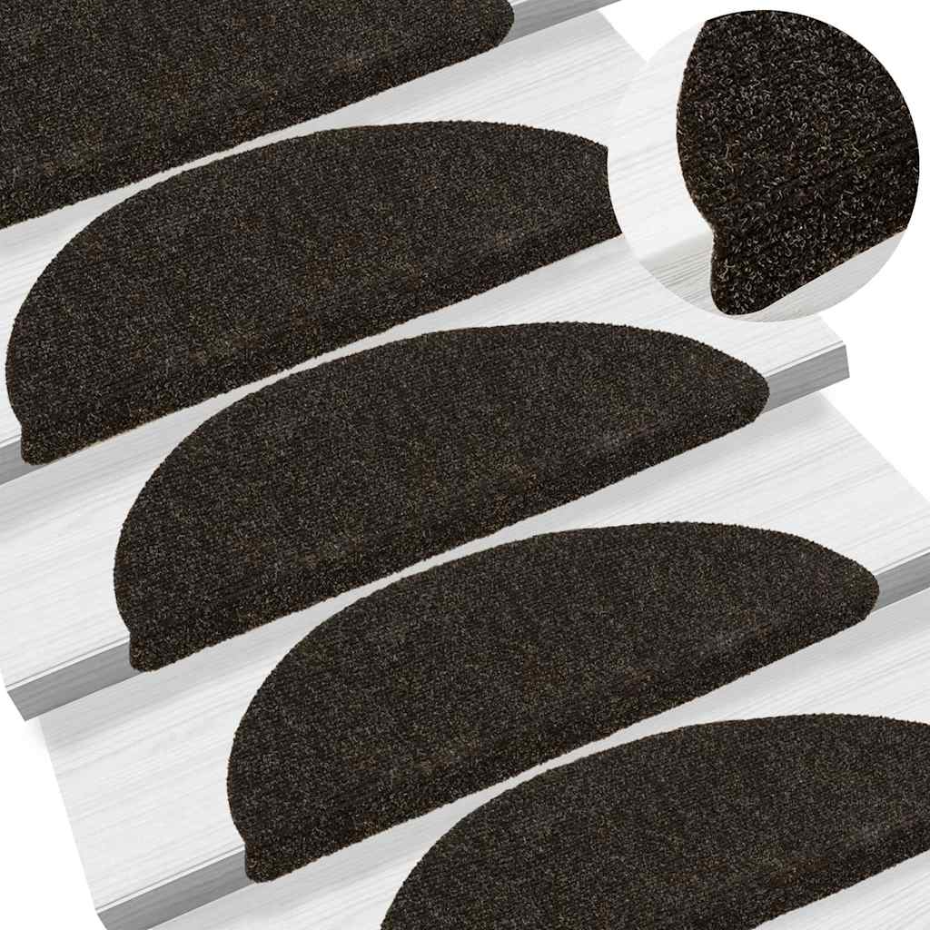JUNG Vida Stufenmatten Selbstklebend 15 Stk. 56x17x3 cm Dunkelbraun Halbrund