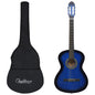 JUNG Vida Klassikgitarre für Anfänger mit Tasche Blau 4/4 39"