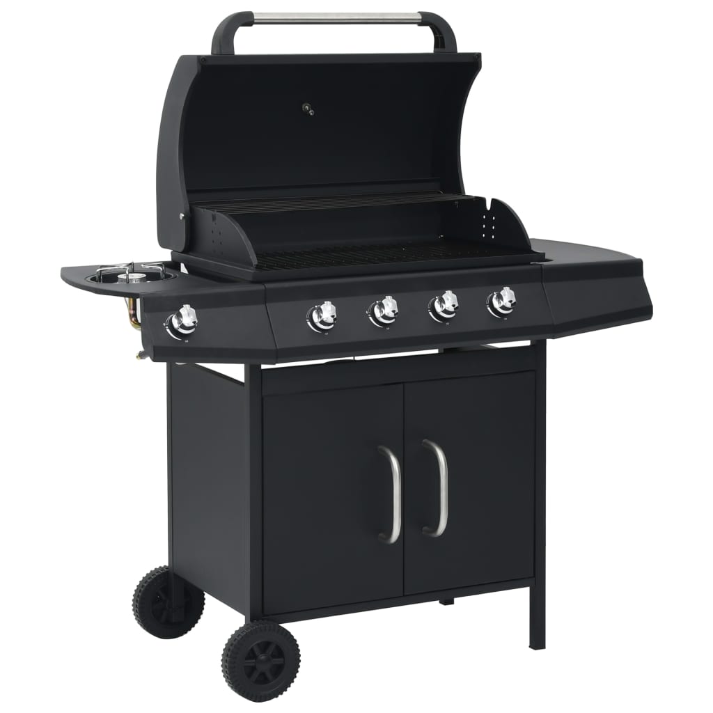 JUNG Vida Gasgrill 4+1 Flammen Schwarz Stahl