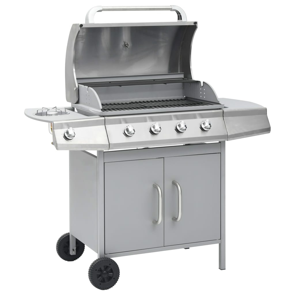 JUNG Vida Gasgrill 4+1 Flammen Silbern Edelstahl