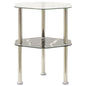 JUNG Vida Beistelltisch mit 2 Ablagen Transparent 38x38x50 cm Hartglas