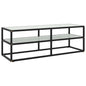 JUNG Vida TV-Schrank Schwarz mit Hartglas Marmor-Optik 120x40x40 cm