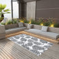 JUNG Vida Outdoor-Teppich ARAKIL Weiß und Schwarz 120x180 cm PP