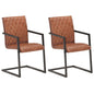JUNG Vida Freischwinger 2 Stk. Braun Echtleder