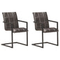 JUNG Vida Freischwinger 2 Stk. Grau Echtleder