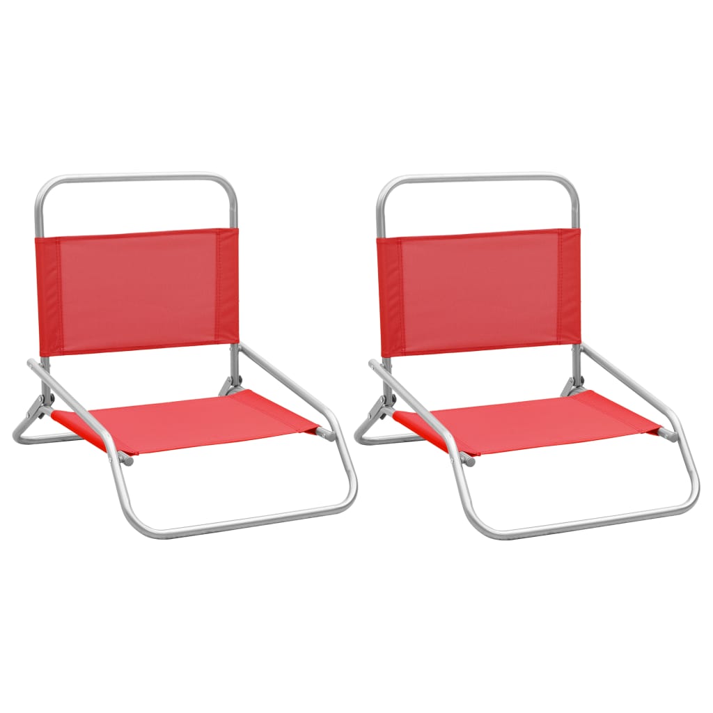 JUNG Vida Klappbare Strandstühle 2 Stk. Rot Stoff