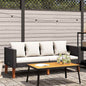 JUNG Vida 2-Sitzer-Gartensofa mit Auflagen Poly Rattan Schwarz