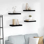 JUNG Vida Schweberegale 4 Stk. Hochglanz-Schwarz 40x23x3,8 cm MDF