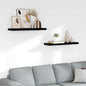 JUNG Vida Schweberegale 2 Stk. Hochglanz-Schwarz 80x23,5x3,8 cm MDF