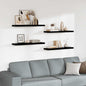 JUNG Vida Wandregale Schwebend 4 Stk. Hochglanz-Schwarz 90x23,5x3,8cm MDF