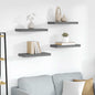 JUNG Vida Schweberegale 4 Stk. Hochglanz-Grau 50x23x3,8 cm MDF