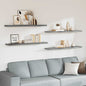 JUNG Vida Schwebende Wandregale 4 Stk. Grau 120x23,5x3,8 cm MDF
