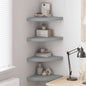 JUNG Vida Eck-Schweberegale 4 Stk. Grau 35x35x3,8 cm MDF