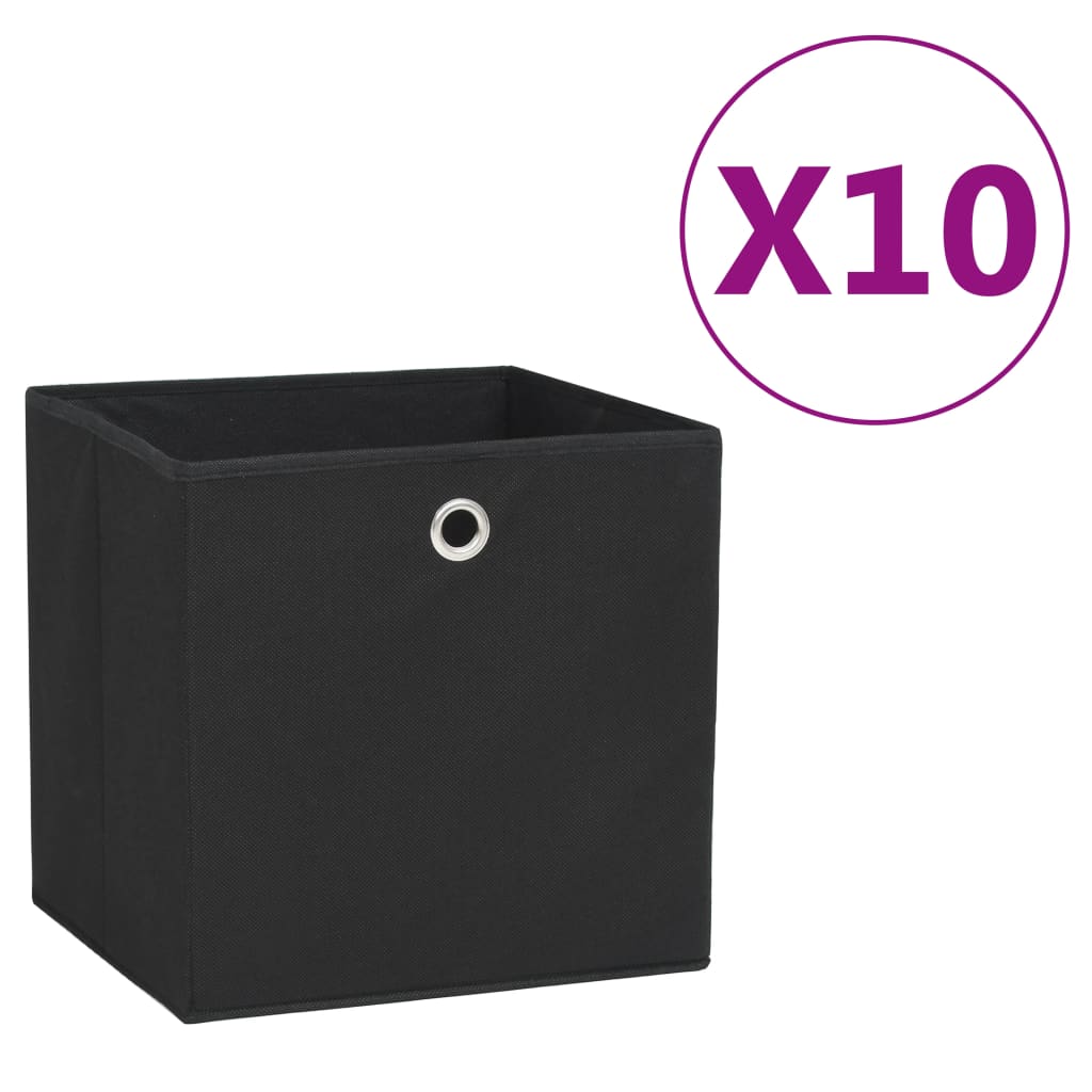 JUNG Vida Aufbewahrungsboxen 10 Stk. Vliesstoff 28x28x28 cm Schwarz