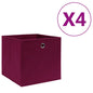 JUNG Vida Aufbewahrungsboxen 4 Stk. Vliesstoff 28x28x28 cm Dunkelrot