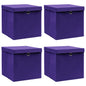 JUNG Vida Aufbewahrungsboxen mit Deckeln 4 Stk. 28x28x28 cm Lila