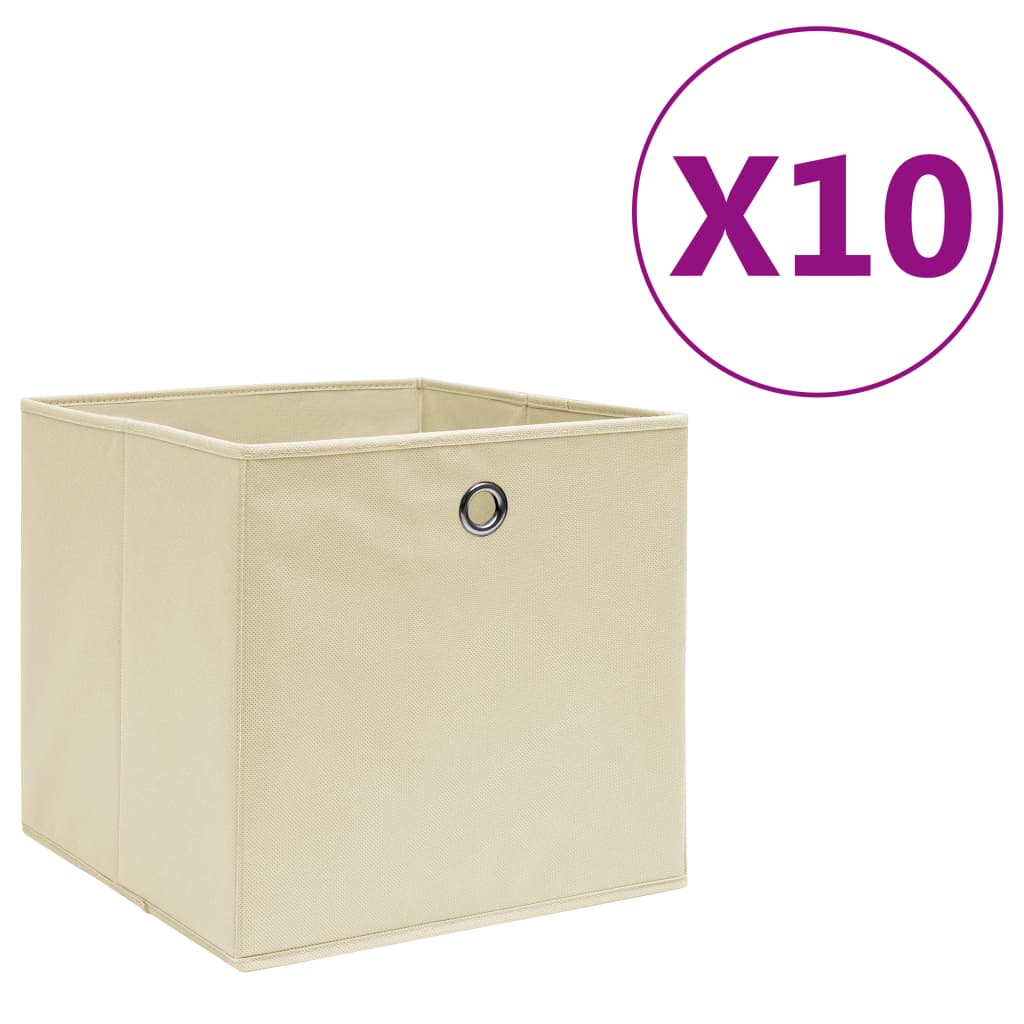 JUNG Vida Aufbewahrungsboxen 10 Stk. Vliesstoff 28x28x28 cm Creme