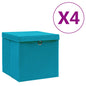 JUNG Vida Aufbewahrungsboxen mit Deckeln 4 Stk. 28x28x28 cm Babyblau