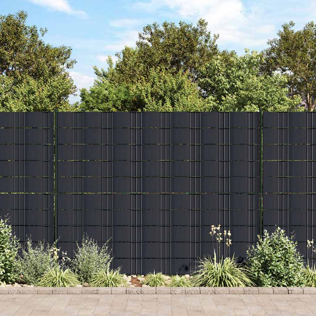 JUNG Vida Garten-Sichtschutz 4 Stk. PVC 35x0,19 m Matt-Dunkelgrau