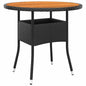 JUNG Vida Gartentisch Ø80x75 cm Akazienholz und Poly Rattan Schwarz