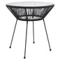 JUNG Vida Garten-Esstisch Schwarz Ø70x74 cm Rattan und Glas