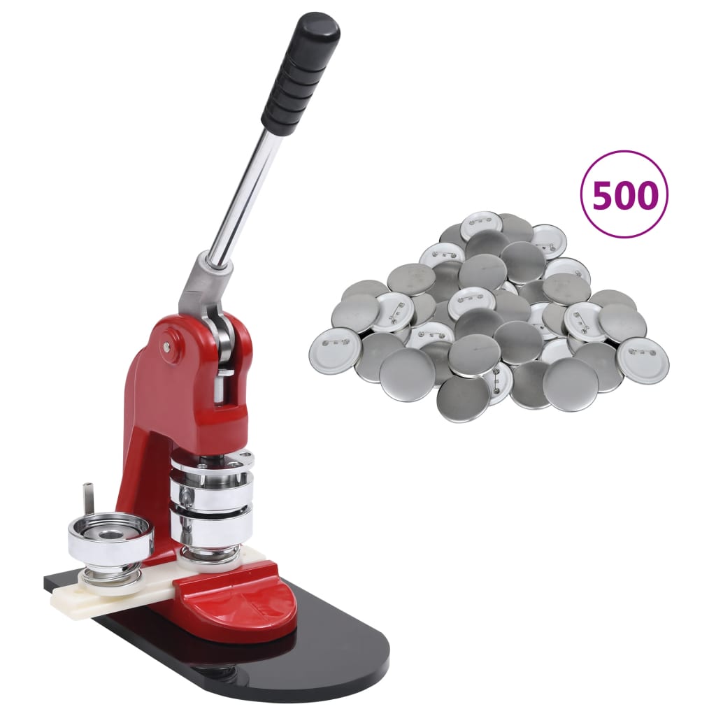 JUNG Vida Buttonmaschine mit 500 Button-Teilen 58 mm