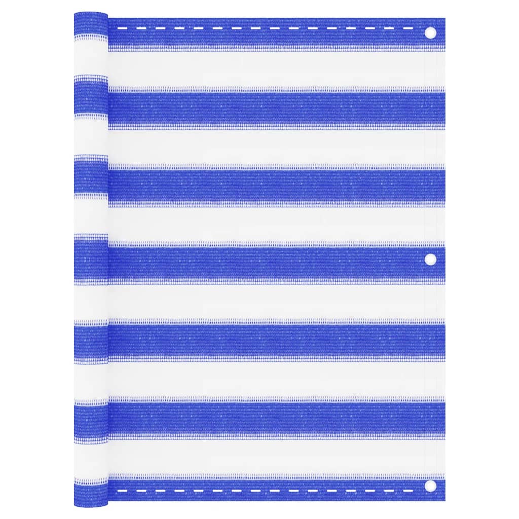 JUNG Vida Balkon-Sichtschutz Blau und Weiß 75x500 cm HDPE