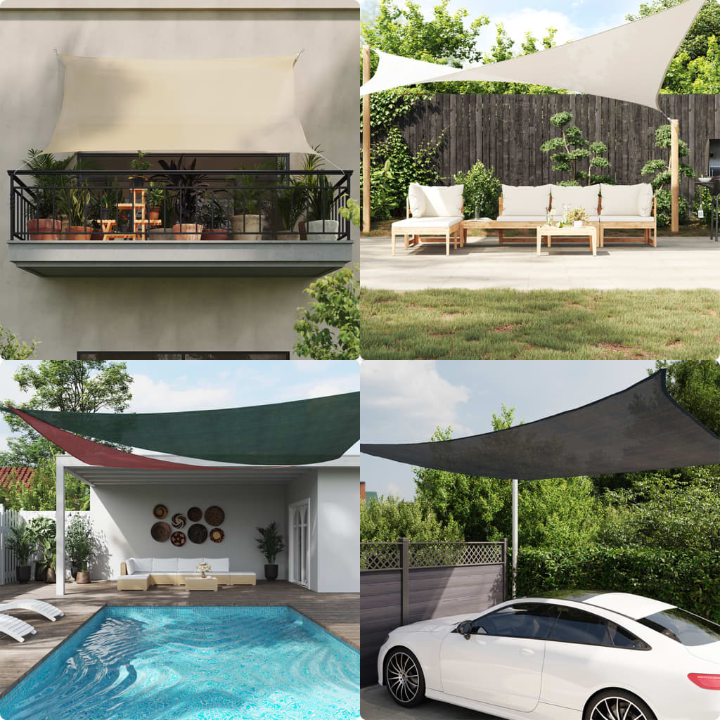 JUNG Vida Sonnensegel 160 g/m² Schwarz 3x6 m HDPE