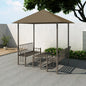 JUNG Vida Gartenpavillon mit Tisch und Bänken 2,5x1,5x2,4 m Taupe 180 g/m²