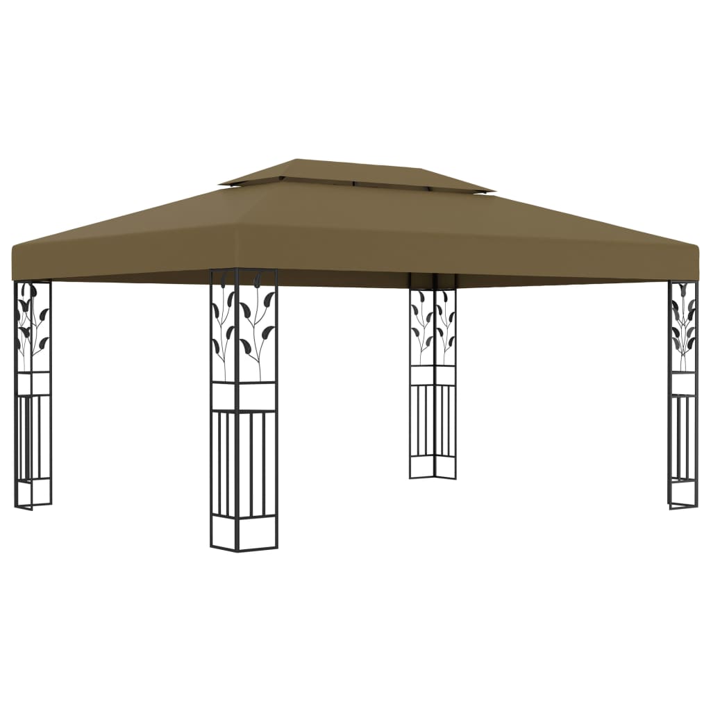 JUNG Vida Pavillon mit Doppeldach 3x4 m Taupe 180 g/m²